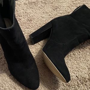 Black suede booties